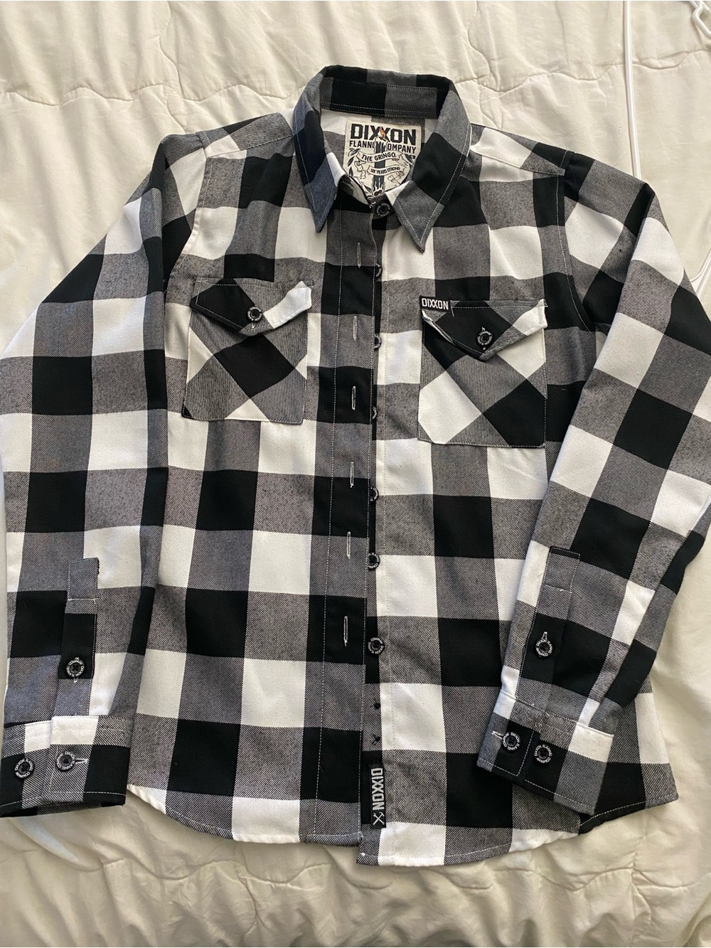 DIXXON women Black & White Buffalo Plaid Button-Down Shirt flannel The Gringo